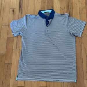Greyson | Navy Striped Polo Golf Shirt | size XL